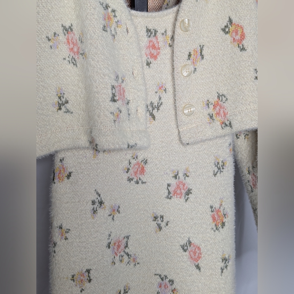 Daily Practice by Anthropologie Floral Printed Sweater Dress Set Size Large - Picture 3 of 10